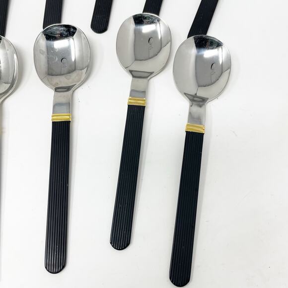 Vintage Sasaki Vignelli Japan Rigadin Matte Black Flatware Mixed Lot of 24 - Picture 5 of 16